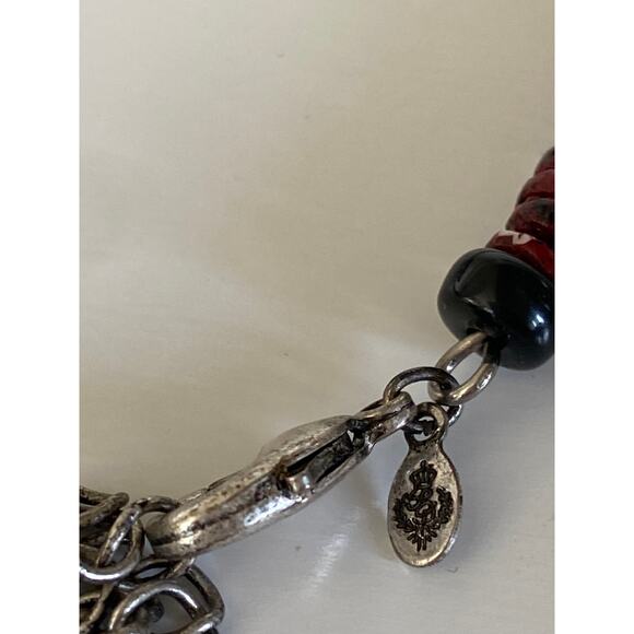 Vintage Premier Designs Red Spice Boho Antiqued Silver Costume Collar Necklace - Picture 4 of 4